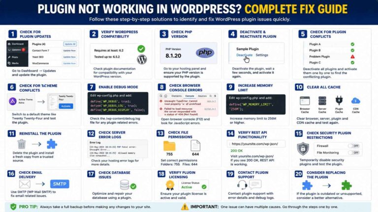 Plugin Not Working in WordPress? Complete Guide to Fix WordPress Plugin Problems